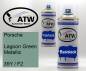 Preview: Porsche, Lagoon Green Metallic, 35Y / F2: 400ml Sprühdose + 400ml Klarlack - Set, von ATW Autoteile West.